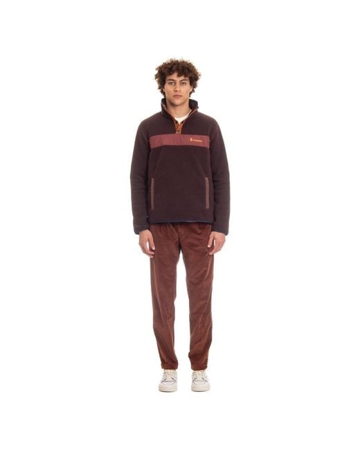 COTOPAXI Hoodies & Sweatvesten ,Bruin ,Polyester Bruine Snapknooptrui in het Red voor heren