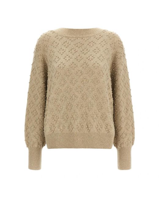 Agnona Natural Round-Neck Knitwear