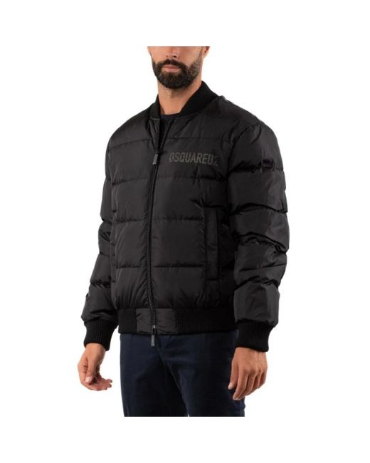 DSquared² Gewatteerde Bomberjack in het Black voor heren