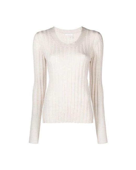 See By Chloé White Round-Neck Knitwear