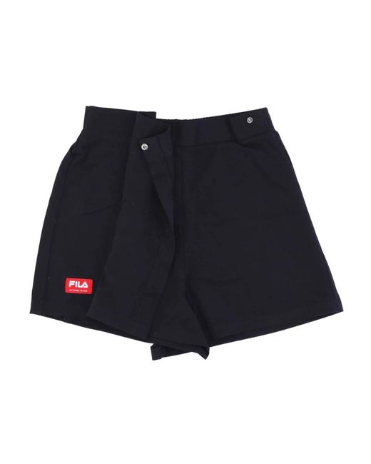 Fila Fitness ,Zwart ,Hoge Taille Zwarte Schoonheid Rok Shorts in het Blue