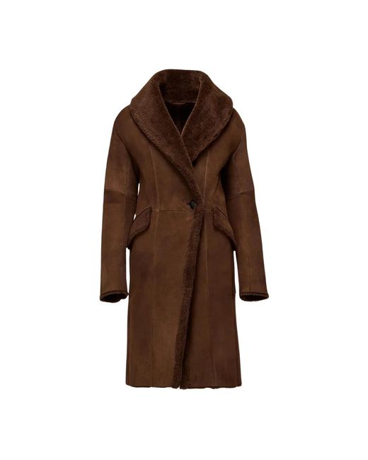 V.sp Murielle Shearling Jas in het Brown