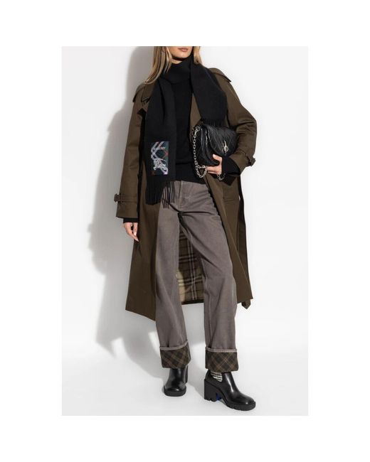 Burberry Black Wollpullover mit logopatch
