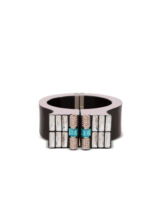 Balmain Black Armreif aus essing, strass und harz