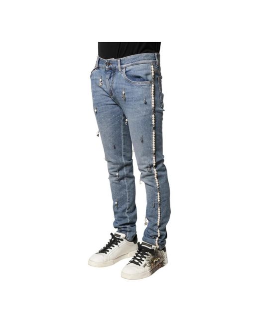Dolce & Gabbana Blue Slim Fit Jeans for men