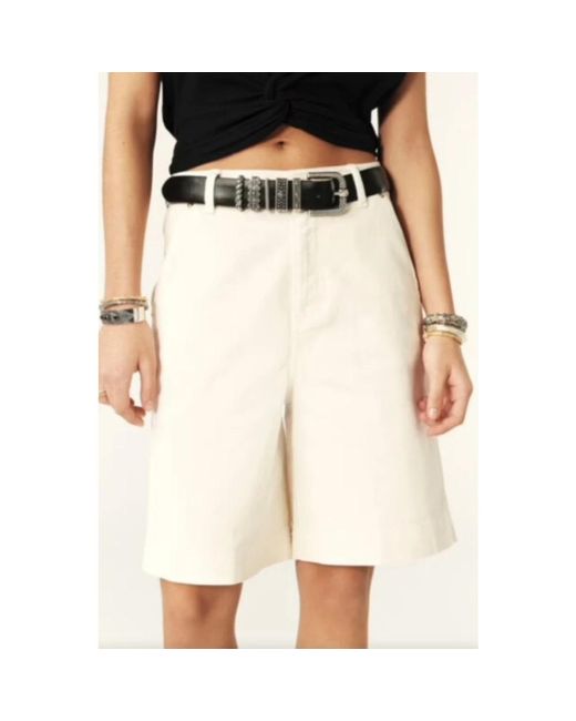 Ba&sh White Denim Shorts