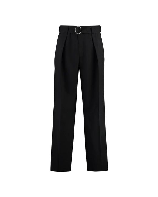 Jil Sander Black Straight Trousers for men