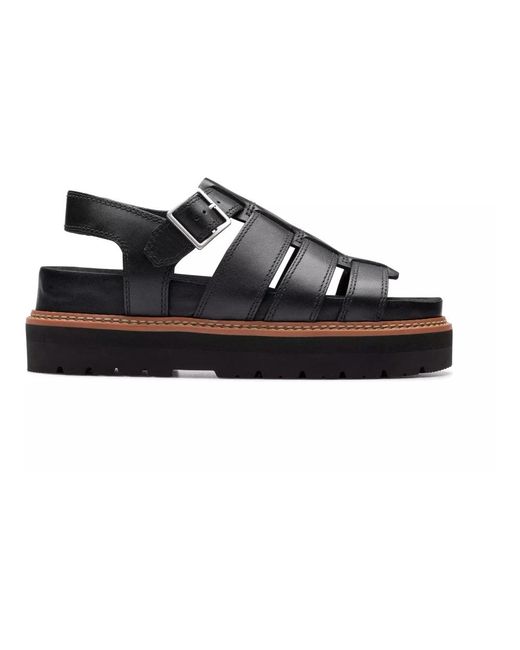 Flat Sandals di Clarks in Black
