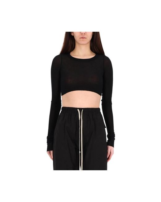 Rick Owens Drape Neck Tuniektop in het Black
