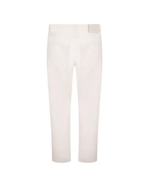 ICON DENIM White Cropped Jeans for men