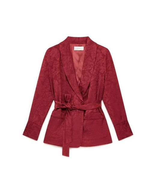 Maliparmi Damask Jacquard Blazer in het Red