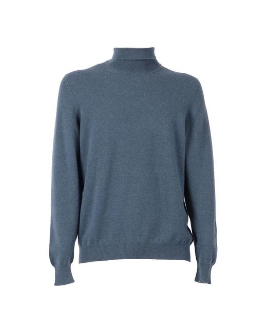 Fedeli Turtleneck Sweater in het Blue voor heren