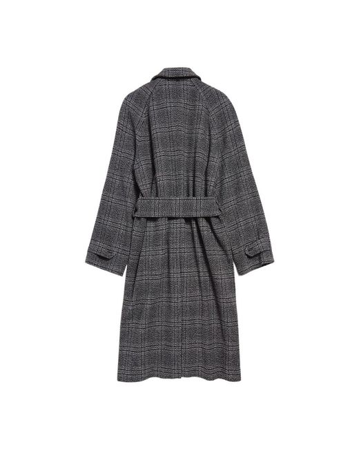 Balenciaga Gray Belted Coats