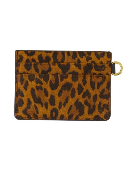Isabel Marant Brown Lederbedruckter Kartenhalter
