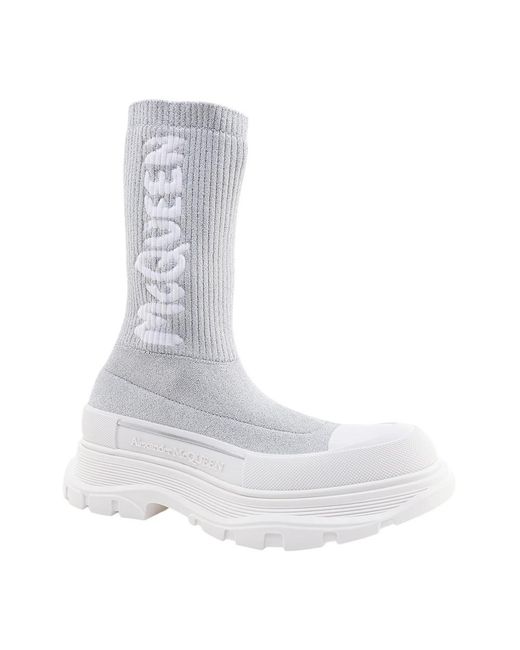 McQueen Gray Ankle Boots