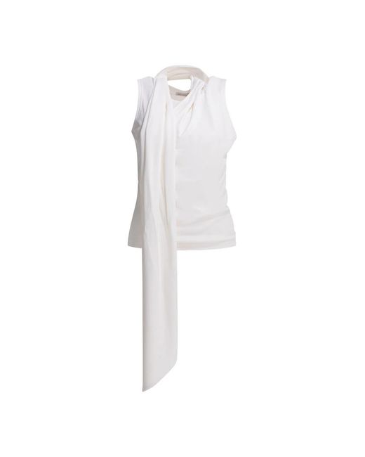 AMI White Sleeveless Tops