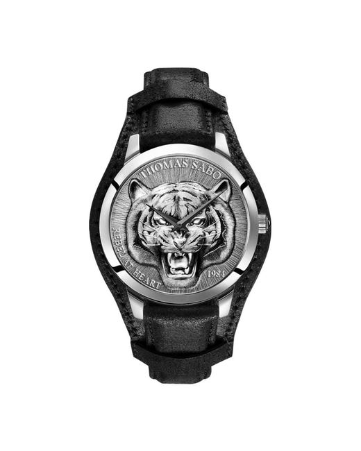 Rebel tiger 3d orologio nero-argento di Thomas Sabo in Black da Uomo