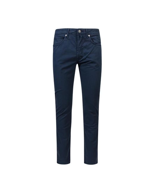 Incotex Blue Slim-Fit Trousers for men