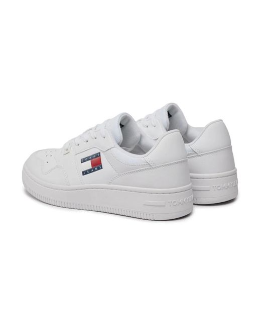 Tommy Hilfiger White Retro leder low-top sneakers