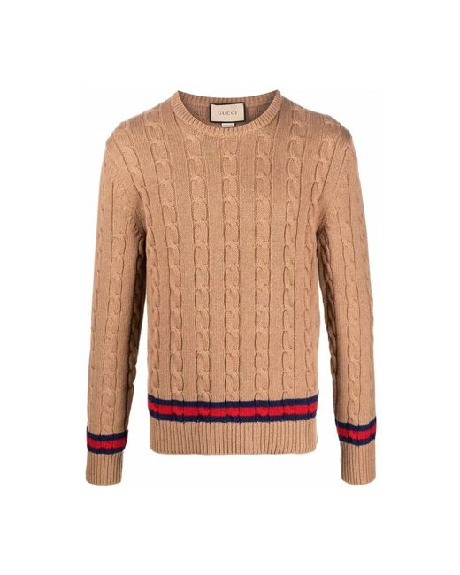 Gucci Brown Round-Neck Knitwear for men
