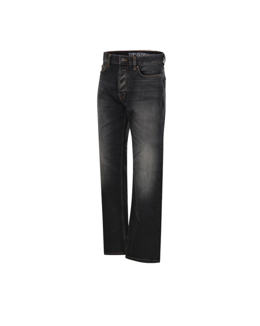 Emporio Armani Black Straight Fit Jeans for men