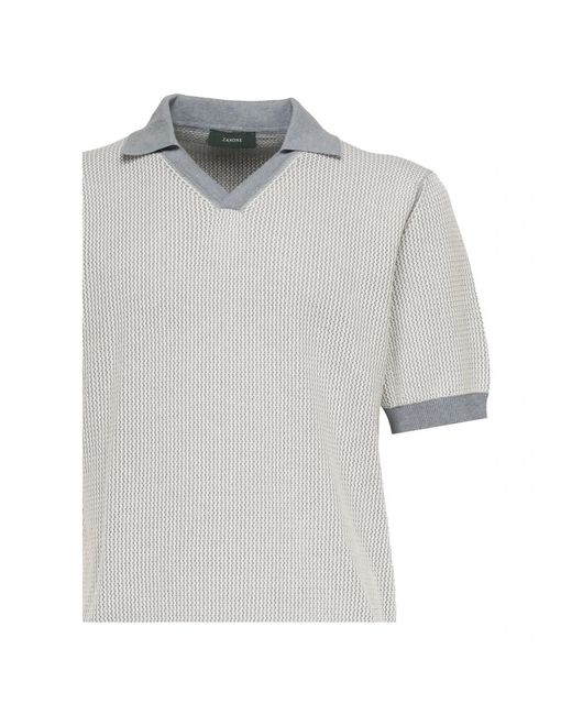 Zanone Gray V-Neck Knitwear for men