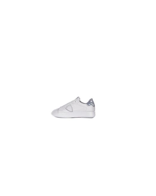 Philippe Model White Einfache schnür-tempel-sneakers