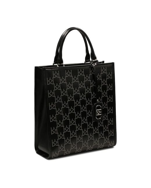 Kazar Black Große Handtasche Mit Gepunkteten Metallmonogrammen