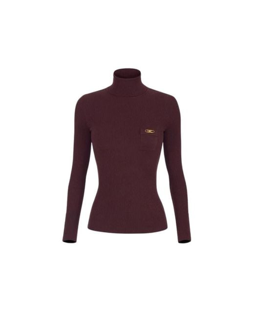 Elisabetta Franchi Purple Turtlenecks