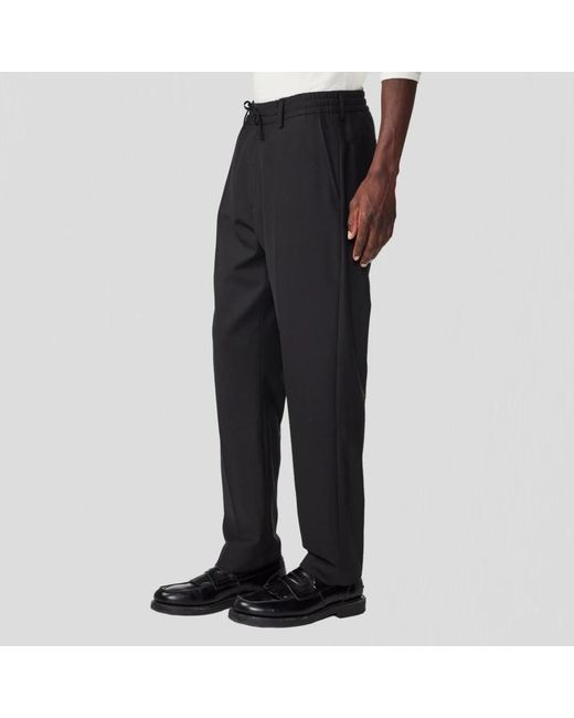 NN07 Black Straight Trousers for men
