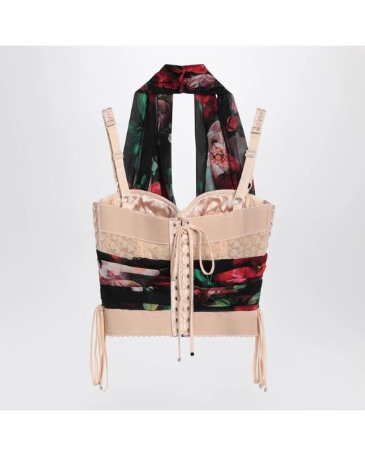 Dolce & Gabbana Red Bustier Top