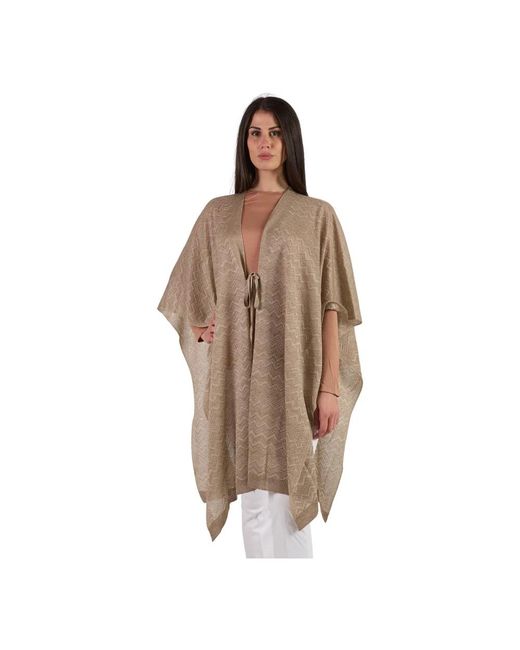 Missoni Jassen ,Bruin ,Polyester Gouden Gesloten Cape Met Strik in het Brown