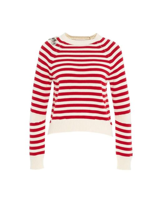 Semicouture Red Round-Neck Knitwear