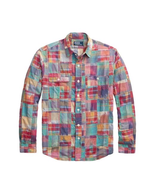 Ralph Lauren Patchwork karo hemd klassischer kragen in Multicolor für Herren