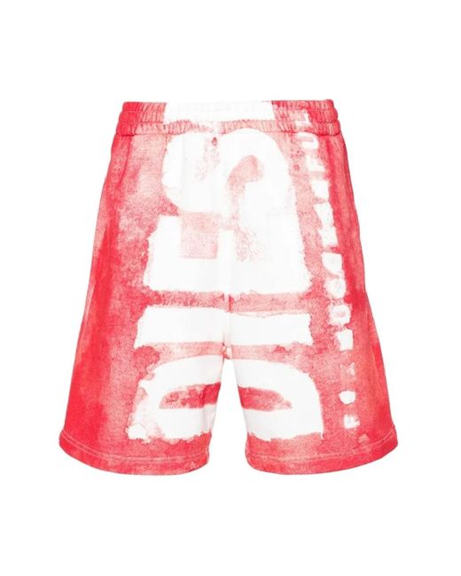 DIESEL Red Casual Shorts for men