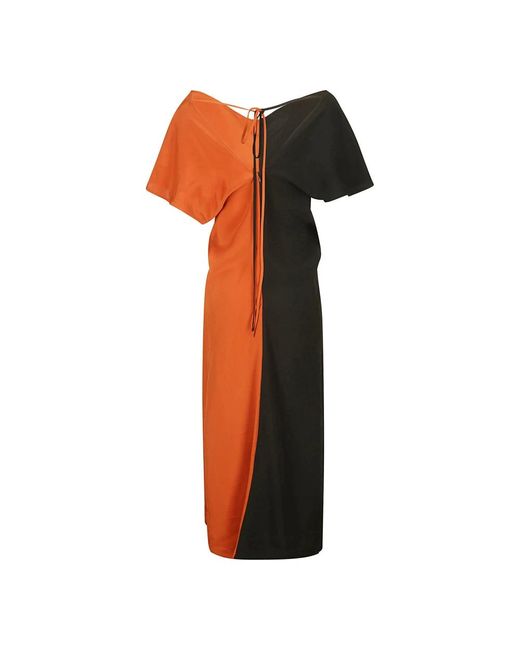 Colville Orange Midi Dresses
