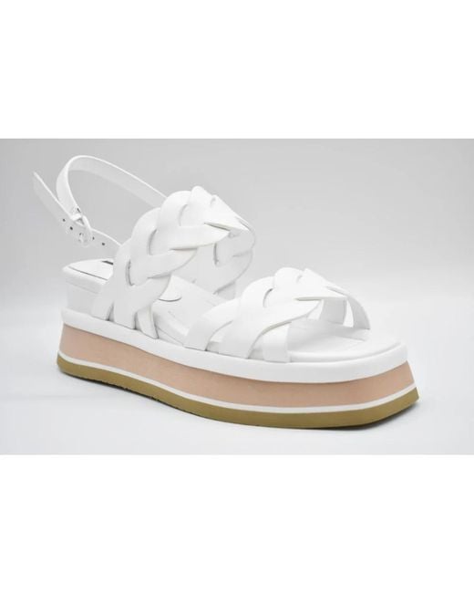 Jeannot White Flat Sandals