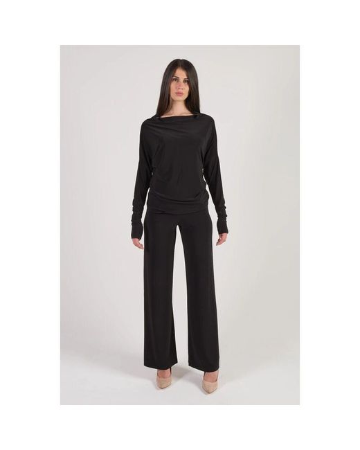 Norma Kamali Black Schwarzes Top Mit V-Ausschnitt
