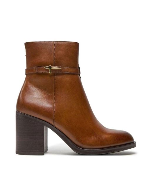 Tamaris Brown Hochwertige Leder-Stiefeletten Mit Seitlichem Accessoire