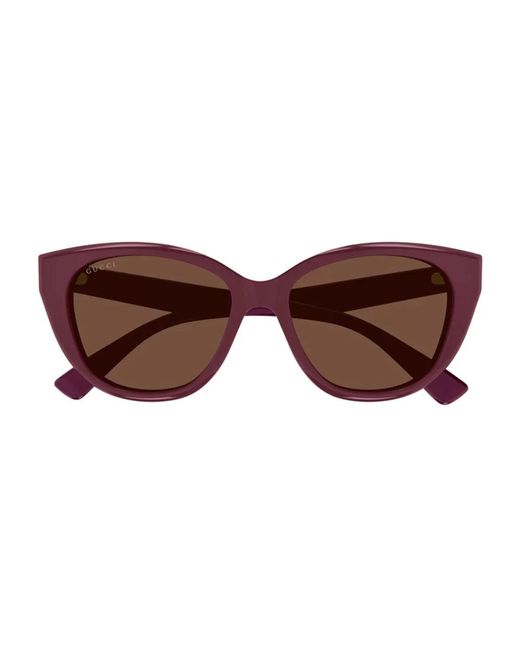 Gucci Brown Gg1588S Linea Lettering Sunglasses