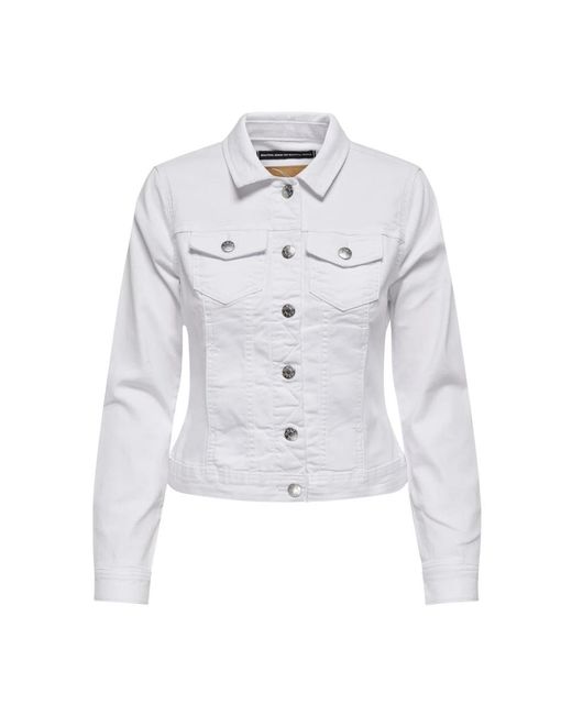 ONLY Jassen ,Wit ,Denim Wonder Denim Jacket in het White