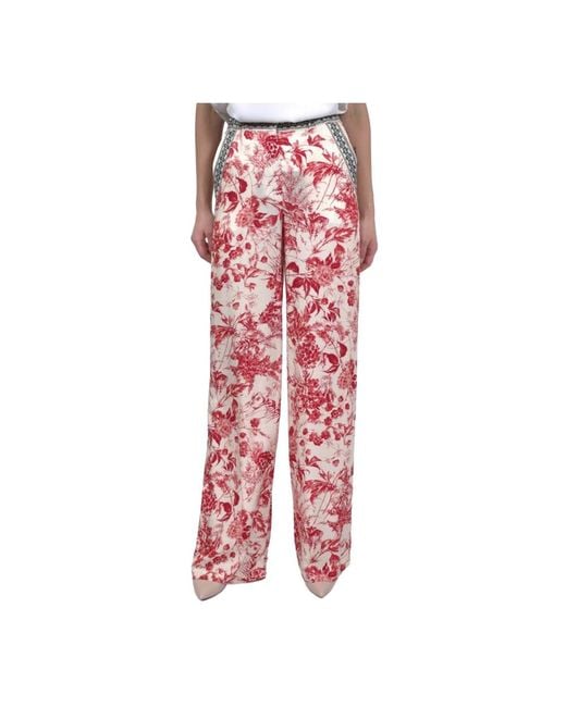 SIMONA CORSELLINI Red Wide Trousers