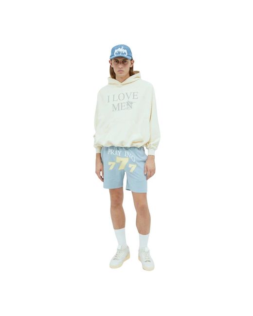 PRAYING Blue Casual Shorts for men