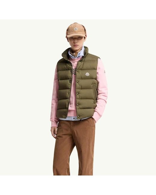 Moncler Tibb Down Vest in het Green voor heren