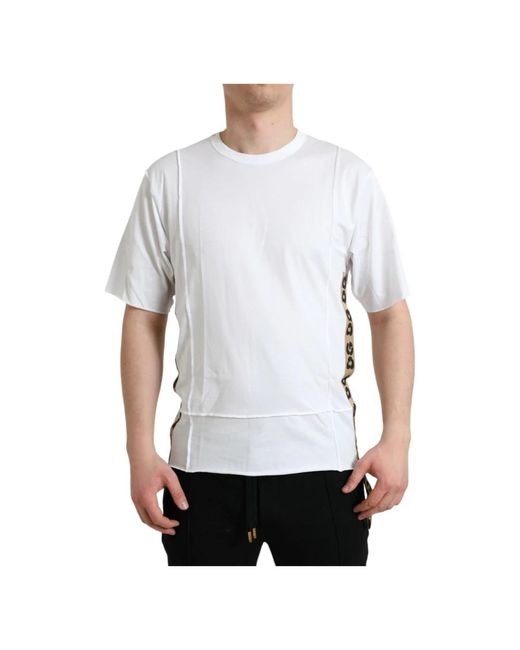 Dolce & Gabbana Weißes logo crew neck t-shirt in White für Herren