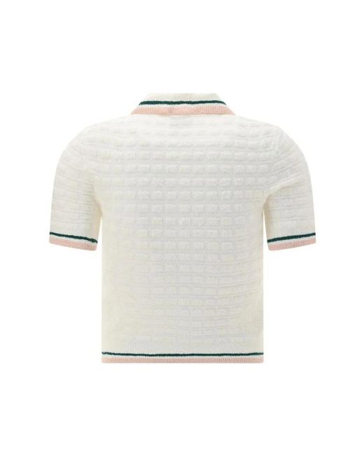 Casablanca Gray Strukturiertes Polo Shirt Mit Logo-Patch