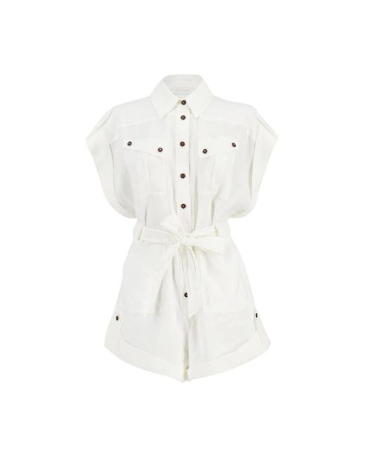 Zimmermann White Playsuits