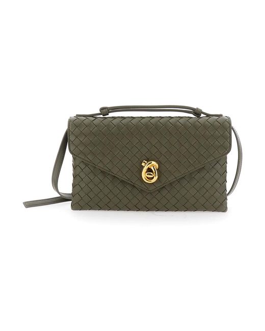 Bottega Veneta Green Knot Lock Crossbody Bag