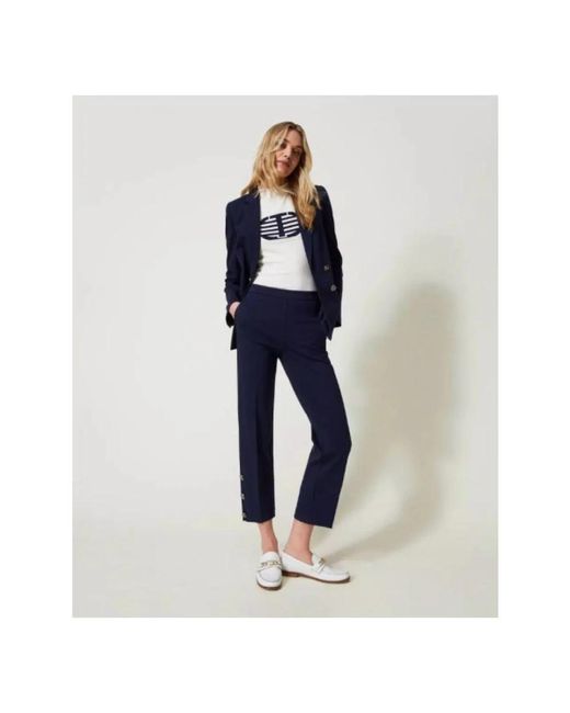 Twinset Blue Straight Trousers