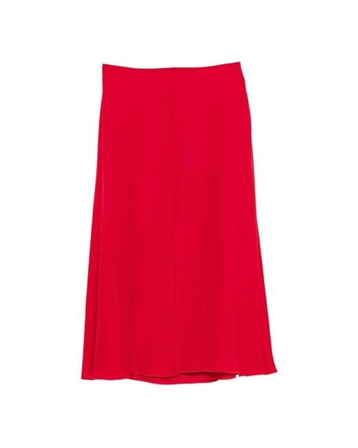 Valentino Garavani Red Midi Skirts